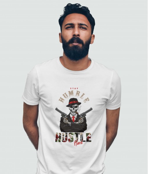Мъжка тениска с щампа Готика Stay Humble skull - TShirtArtShop.com